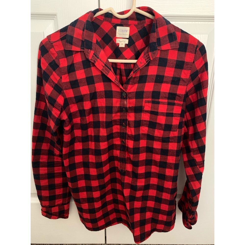 Plaid popover shirt